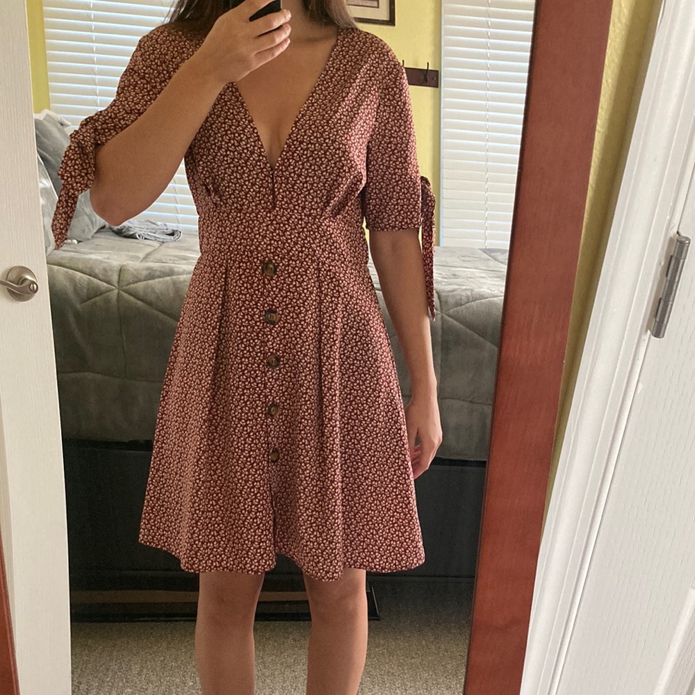 Hyped unicorn Red & White Patterned Dress